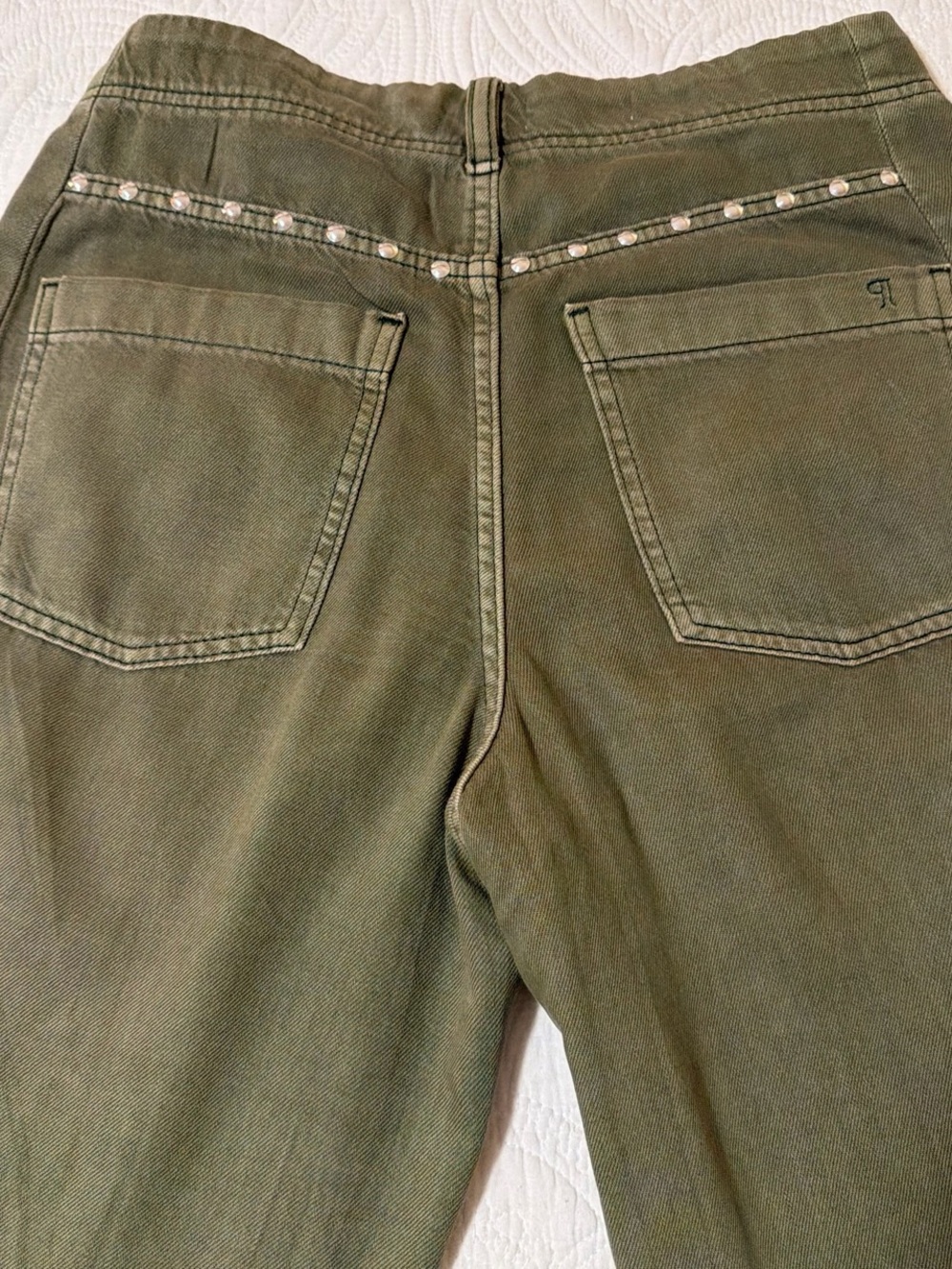 Pilcro Women's Olive Green High-Rise Jeans - Size 27 - Picture 3 of 3